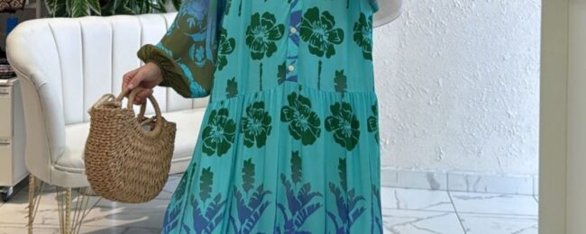 Vehlena Miss Elbise L10022 - Tropik Yeşil