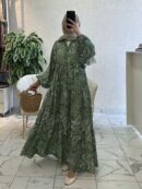 Etnik Desen Elbise L10036 - Çağla