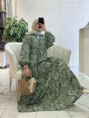 Etnik Desen Elbise L10036 - Çağla