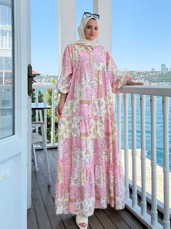 Bohem Rüya Elbise L10043 – Toz Orkide