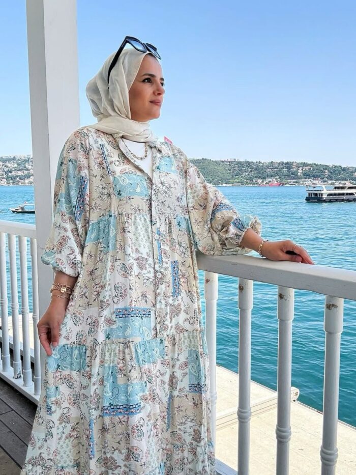 Bohem Rüya Elbise L10044 - Deniz Köpüğü - Görsel 2