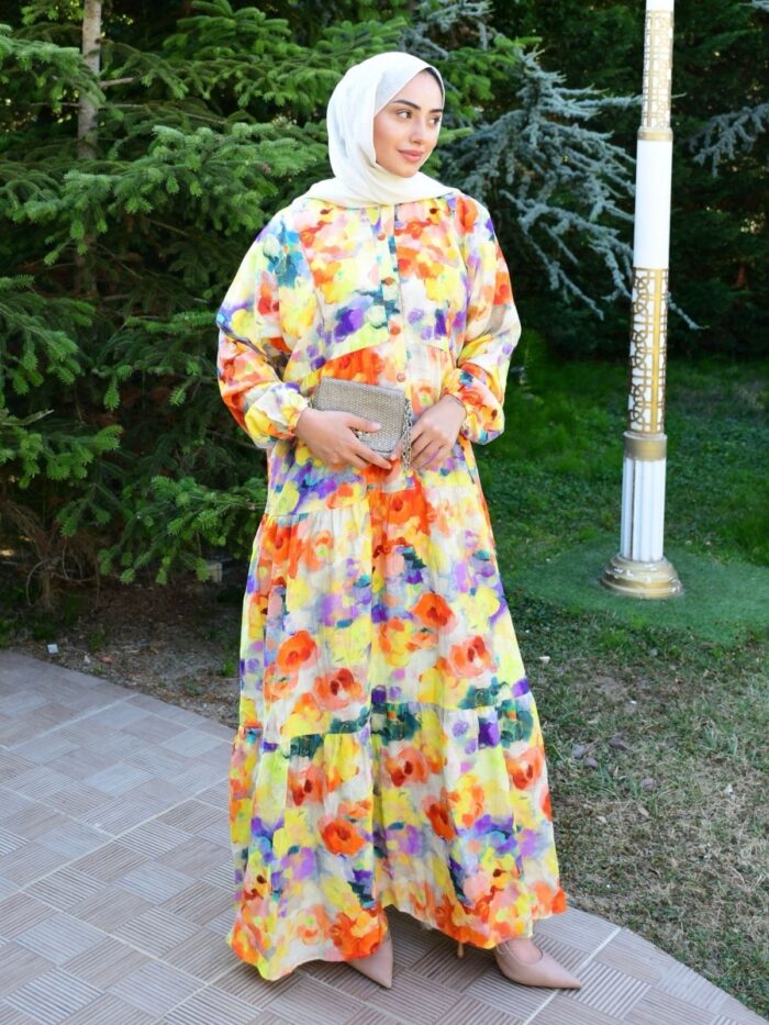 Pastella  Elbise L10054 - Gün Batımı