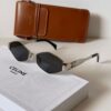 Celine Original Premium Full Set Geometrik Güneş Gözlüğü - Gümüş