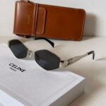 Celine Original Premium Full Set Geometrik Güneş Gözlüğü - Gümüş