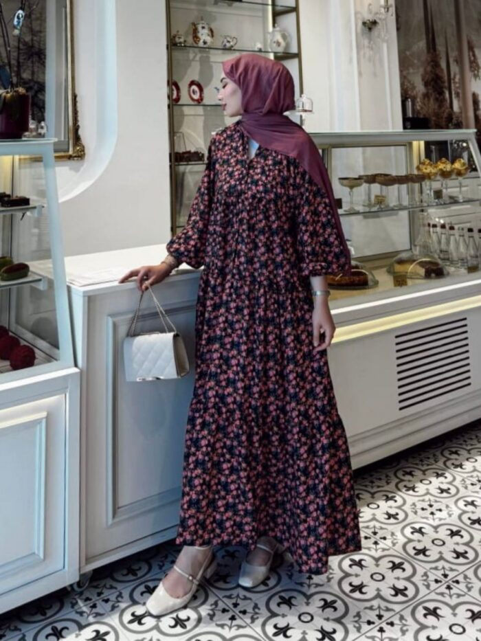 Rozi Miss Elbise L10068 - Vişne - Görsel 2