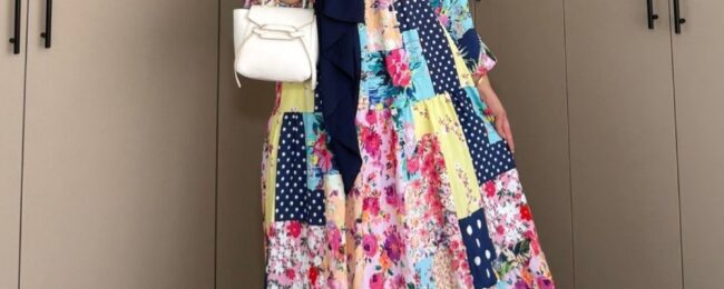 Majic Elbise L10080 - Patchwork Bahar