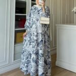 Norello Desen Elbise L10082 - Mavi Eskiz