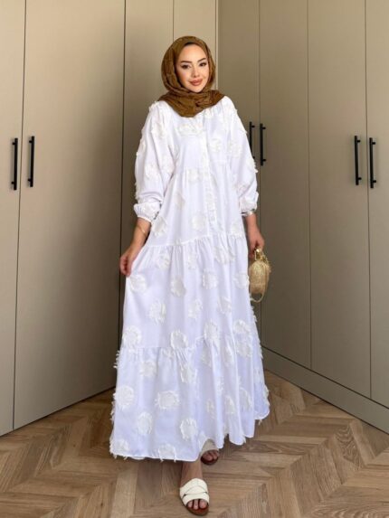 Lola Motif Desen Elbise L10084 -  Vanilya