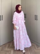 Lola Motif Desen Elbise L10085 - Pembe Rüya