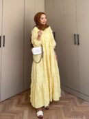 Lola Motif Desen Elbise L10086 - Limon Çiçeği