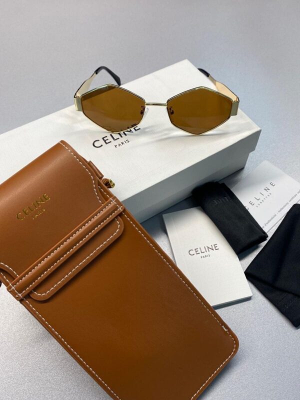 Celine Original Premium Full Set Geometrik Güneş Gözlüğü – Kahve