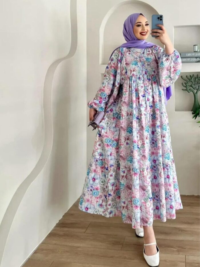 Bahar Masalı Elbise L10090 - Lavanta