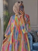 Suluboya Desen Elbise L10098 - Rengarenk