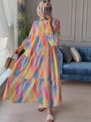 Suluboya Desen Elbise L10098 - Rengarenk