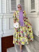 Risonna  Desen Elbise L100125 - Bahar Sarısı
