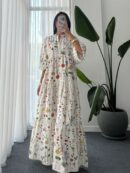Milla Çiçek Desen Elbise L100128 - Vanilya