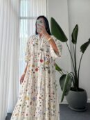 Milla Çiçek Desen Elbise L100128 - Vanilya