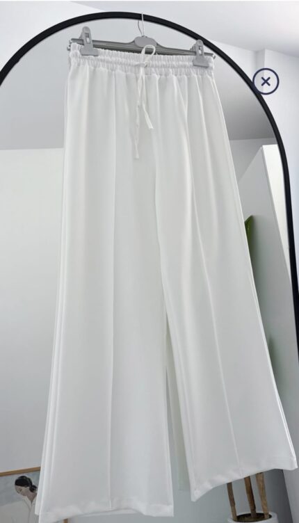 Palazzo Çımalı Pantolon  PNT100137 - Beyaz