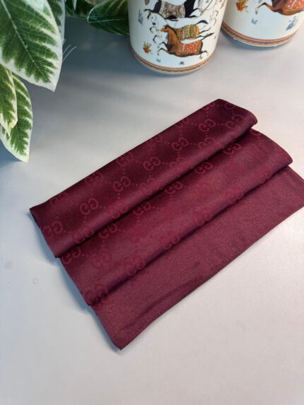 Gucci Desen Pamuk İpeksi Jakar Şal - Parlak Bordo