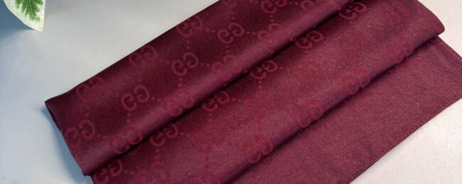 Gucci Desen Pamuk İpeksi Jakar Şal - Parlak Bordo