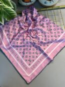 LV Desen Vual İpek Eşarp - Toz Pembe