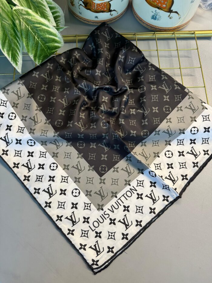 LV Twill Eşarp -124565- Siyah Gri - Görsel 2