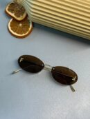 Fendi Kristal Oval Güneş Gözlüğü - Kahve Gradyan