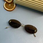 Fendi Kristal Oval Güneş Gözlüğü - Kahve Gradyan