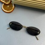Fendi Kristal Oval Güneş Gözlüğü - Siyah Gradyan