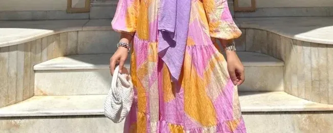 Mango Tropik Elbise - Günbatımı