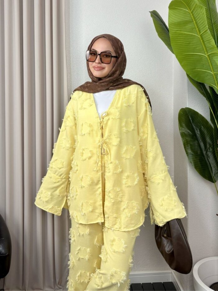 Hola Motif Desen İkili Takım TK100143 - Gün Işığı - Görsel 2