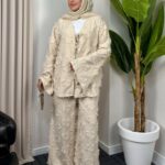 Hola Motif Desen İkili Takım TK100146 - Bej