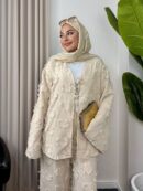 Hola Motif Desen İkili Takım TK100146 - Bej