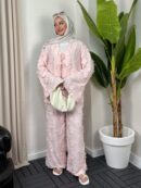 Hola Motif Desen İkili Takım TK100147 - Gül Pembe