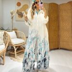 Nil Çiçek Desen İkili Takım TK100140 - Mint Vanilya