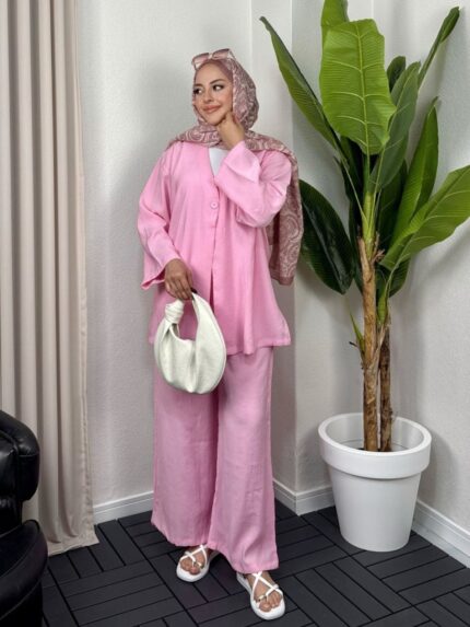 Lusya Tensel İkili Takım TK100157 -  Pudra Pembe