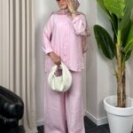 Aisha Gömlek İkili Takım TK100160 -  Toz Pembe