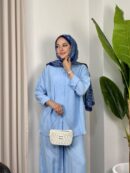Aisha Gömlek İkili Takım TK100162 - Gök Mavi