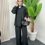 Aisha Gömlek  İkili Takım TK100164 - Siyah