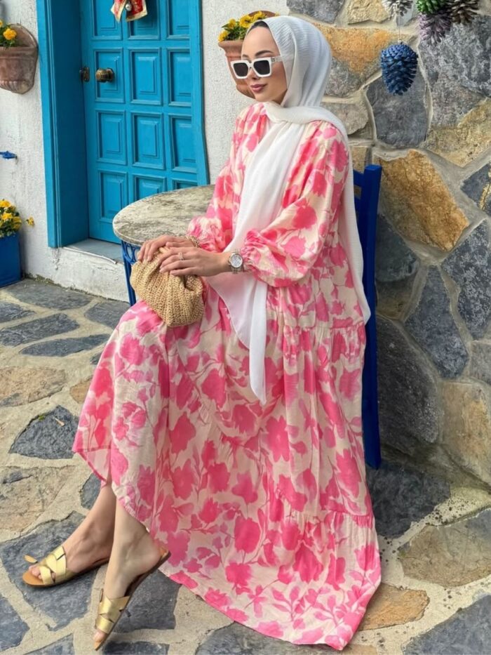 Asel Desen Elbise L100206 - Pembe