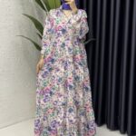 Jasmine Çiçek Bahçesi Elbise ELB100231 - Lavanta