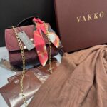 Vakko Bordo Fular Çanta