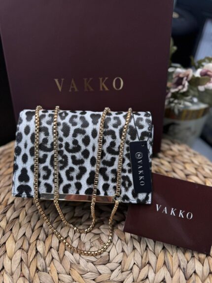 Vakko Zebra Desenli Zincir Askılı Çanta