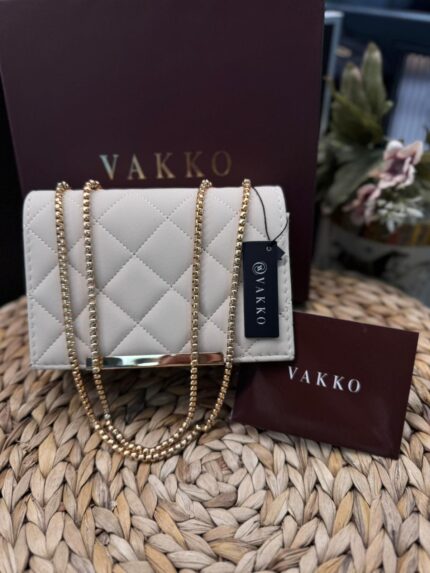 Vakko Zincir Askılı Çanta- Krem