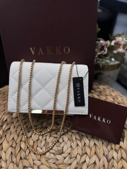 Vakko Zincir Askılı Çanta- Beyaz