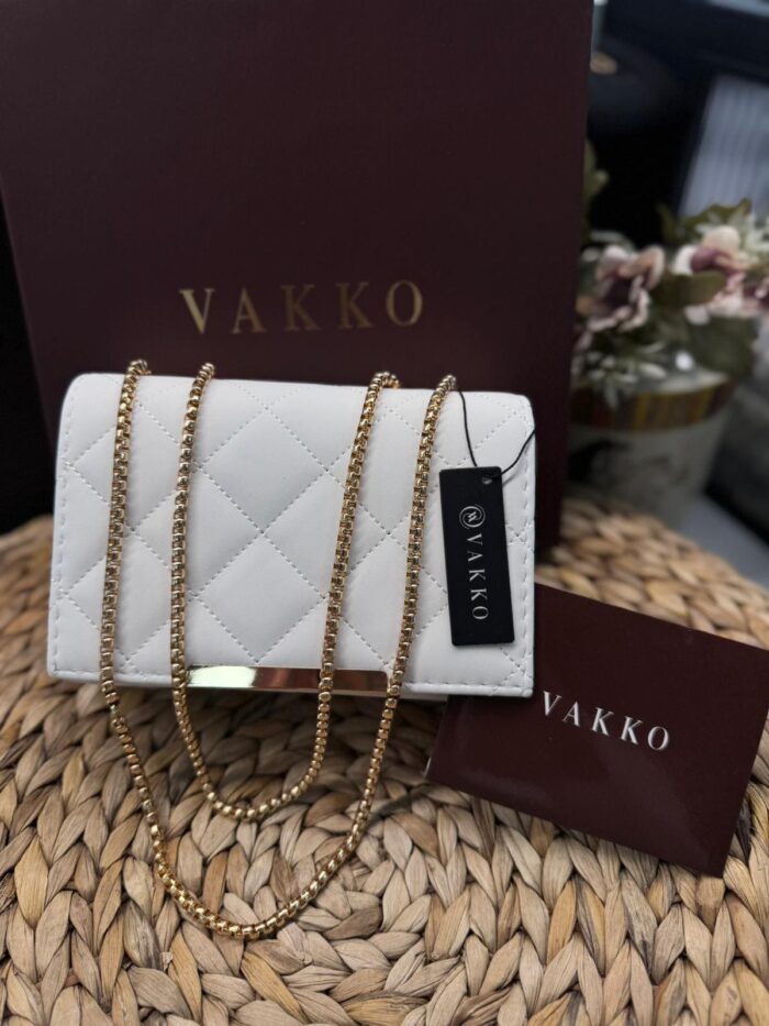 Vakko Zincir Askılı Çanta- Beyaz