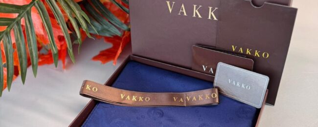 Vakko Tam Set Kutulu İthal Jakar İpek Şal - Lacivert