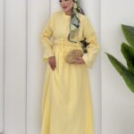 Solera Müslin Elbise L100216 - Sarı