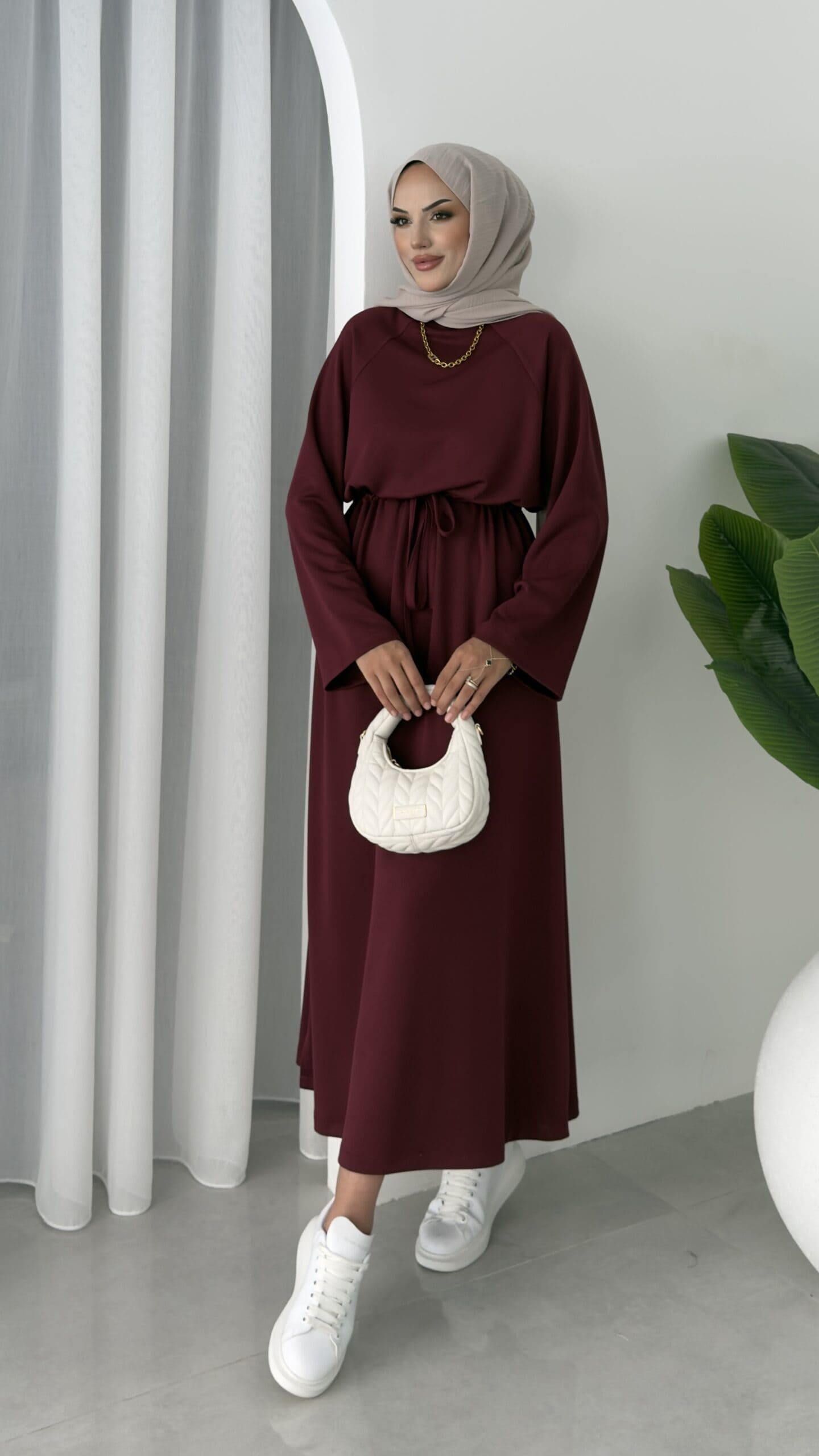 Oysho Elbise L100221 - Bordo