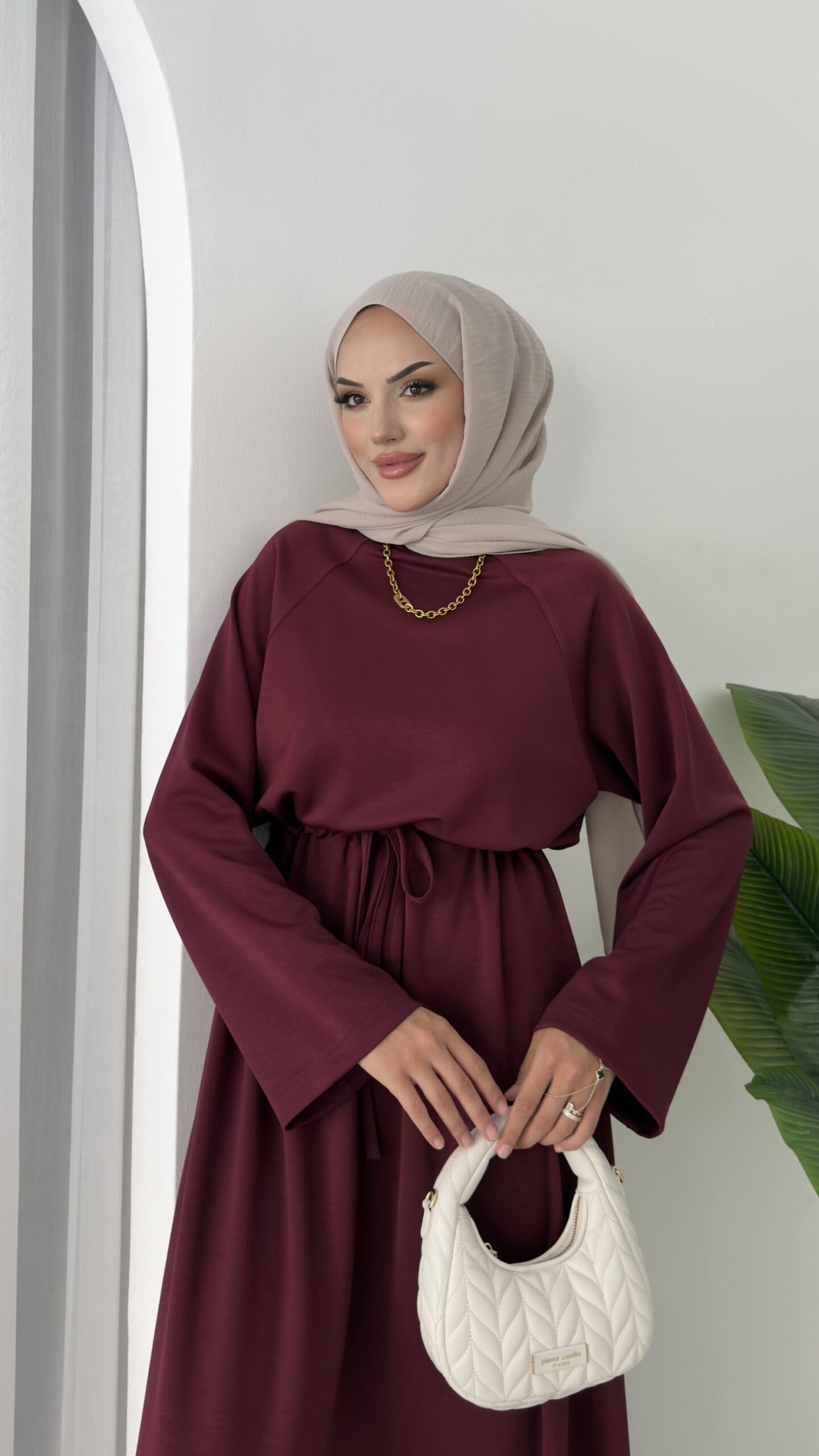 Oysho Elbise L100221 - Bordo - Görsel 2